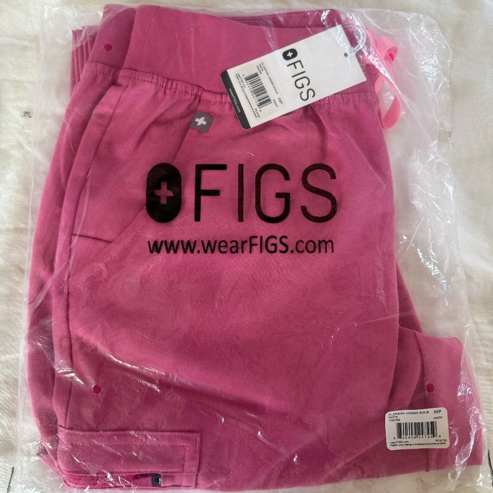 FIGS Zamora Jogger Scrub Pants - Pink - XS Petite - NWT